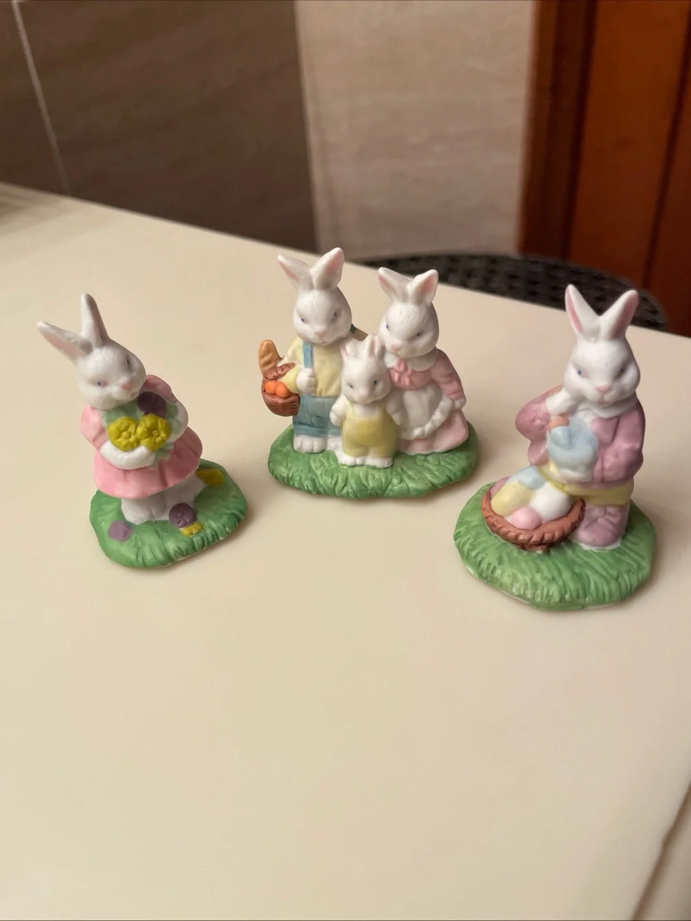 Vintage Assortment of Ceramic Easter Bunny Figurines - Set of 3